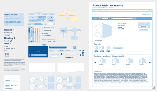 Wireframe Symbols PSD Web Element and User Interface Design